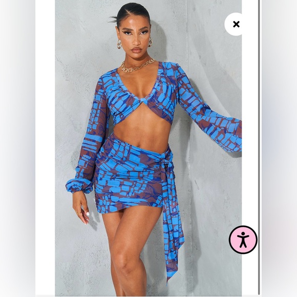 PLT Blue Abstract Print Bodycon Dress 💙 - Picture 1 of 7